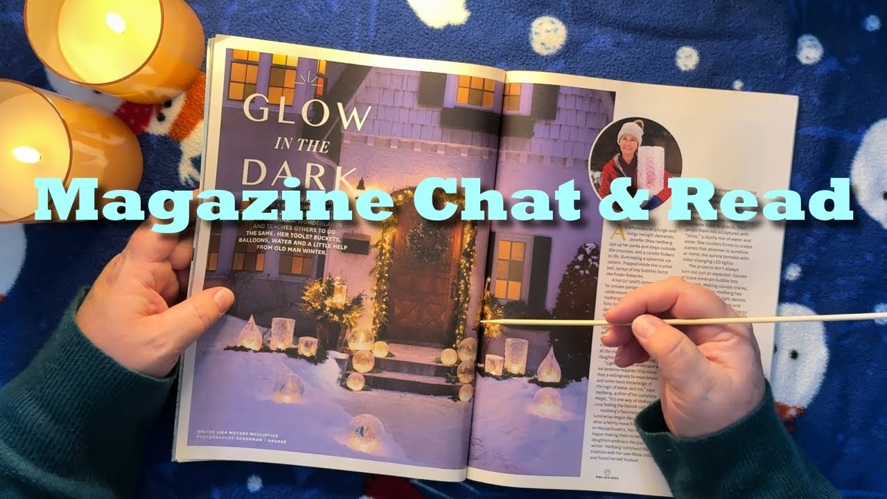 ASMR Winter Magazine Chat & Read with Tracing