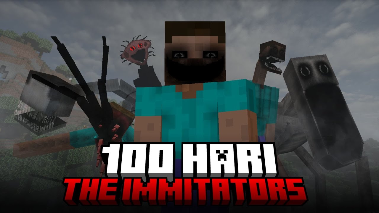 100 Hari di Minecraft Tapi The Immitators Horror - Ft @Rzune