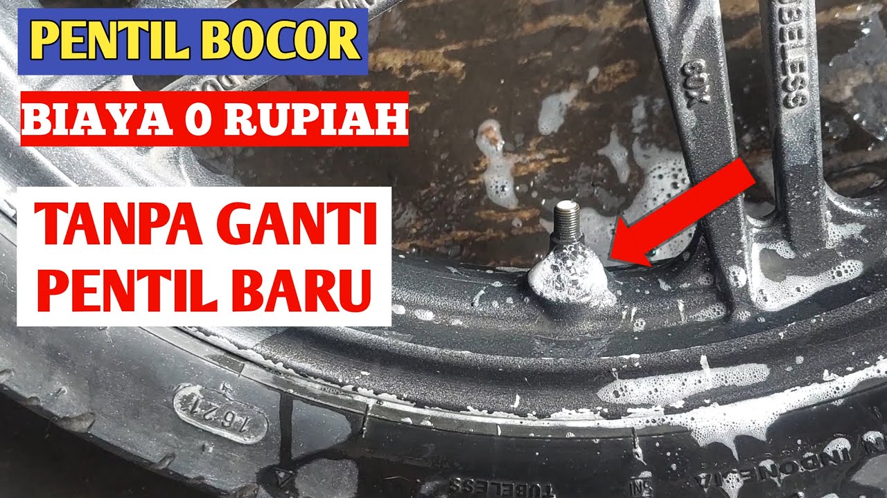 Cara memperbaiki bocor dari pentil tubles karet tanpa ganti pentil baru #otomotif