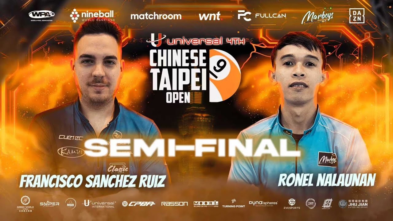 【第四屆Universal台北撞球職業公開賽】(ESP) Francisco Sanchez Ruiz   vs  Ronel Nalaunan (PHI) SEMI 搶11局 RACE TO 11