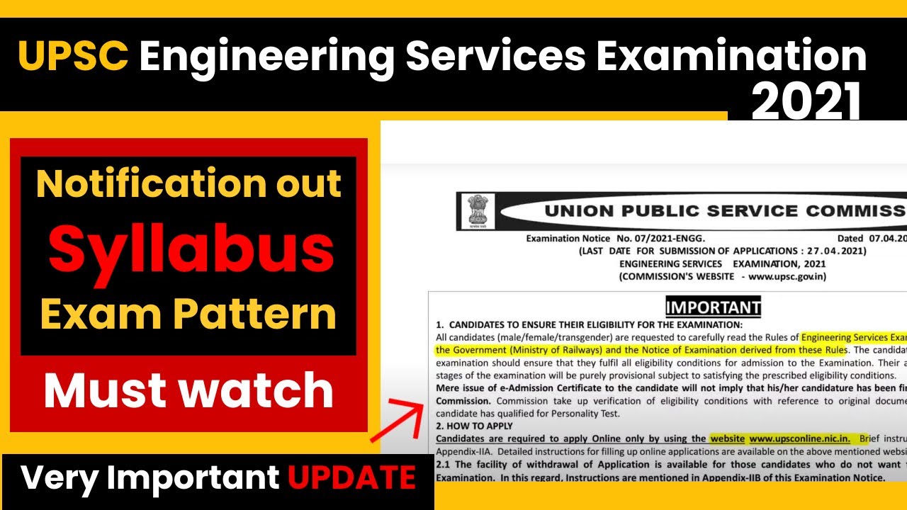 UPSC ESE 2021 Recruitment Notification (OUT) || ESE 2021 || Exam pattern || Syllabus || Prabhat exam