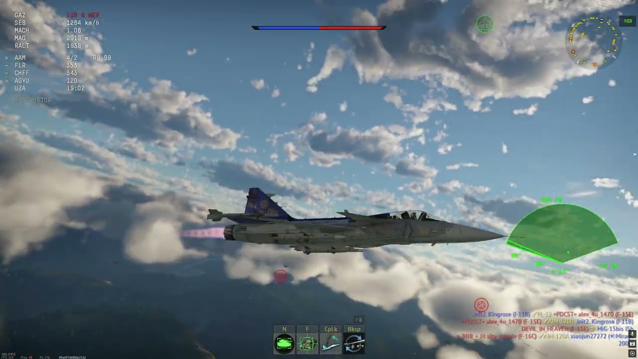 War thunder Swedish JAS39C 3 kill win #3 
