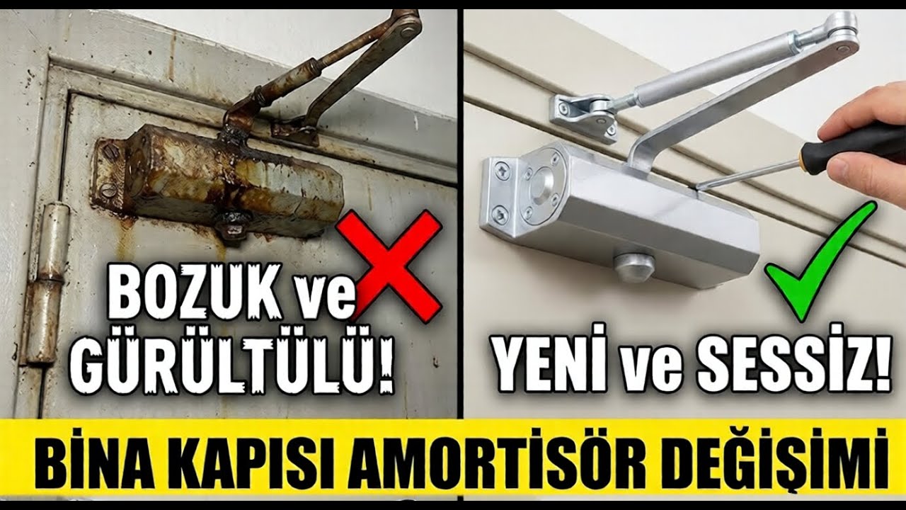 Bozulan gıcırdayan bina kapısı amortisörü nasıl değişir Ustanın telefonu +90 532 166 26 79