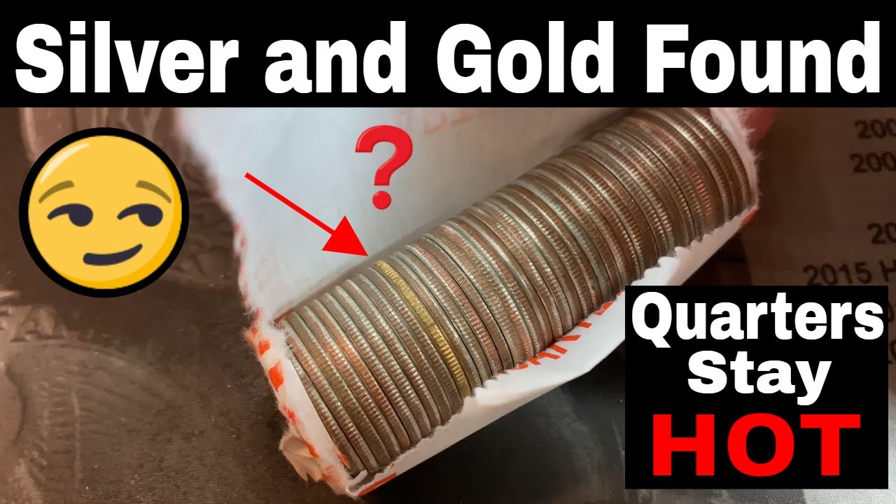 Silver and Gold Found Coin Roll Hunting Quarters
