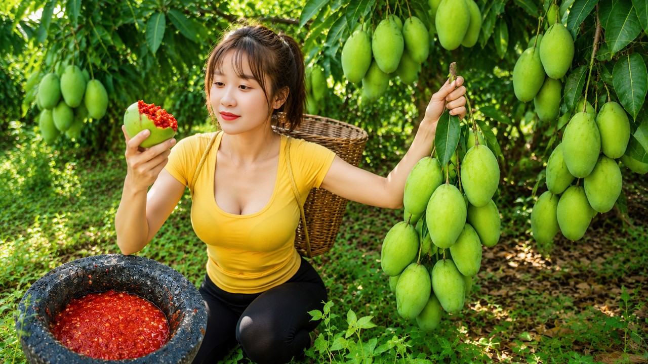 TIMELAPSE --- Harvesting Rare Mango In the Deep Forest Go to the Market Sell | Lucia Free Bushcaft