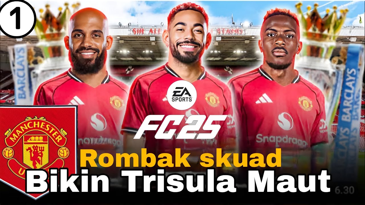 🚨LIVE . Bentuk TRIO Baru Man United - Man united Career mode FC24