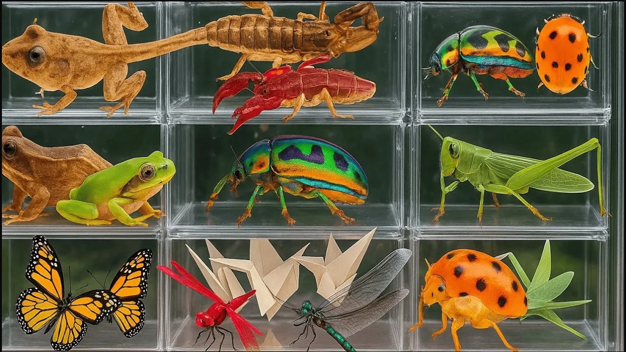 I Catching insects in the garden, I got Tadpoles, Betta fish, Tadpoles, Beetle, Frog, Millipede