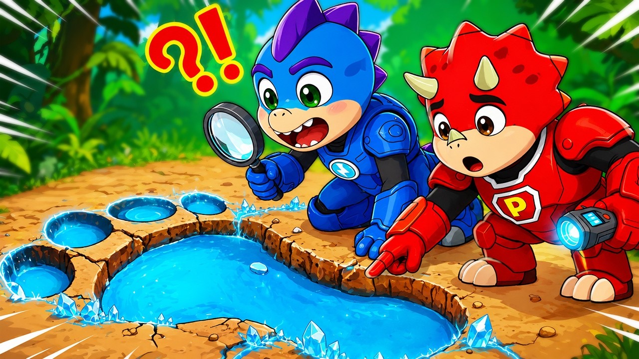 Bolt & Pyro Found An Ice Footprint | Dino Action Animation | DinoCrew