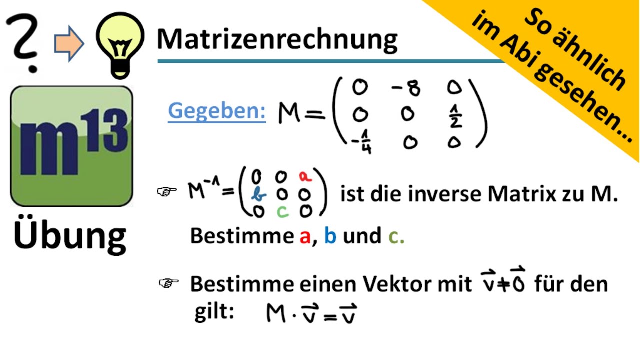 Inverse Matrix und Fixvektor bestimmen (So ähnlich im Abi gesehen)