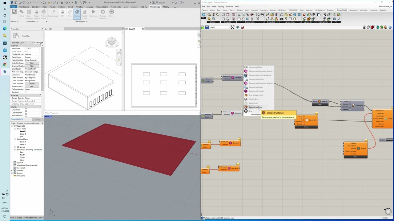 Revit - symulacja światła dziennego ClimateStudio z użyciem Rhino.Inside i Grasshopper, cz.02