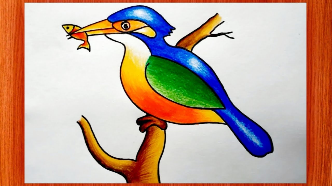 How To Draw Kingfisher Bird Step By Step || Kingfisher Drawing Easy || Creativity Studio..