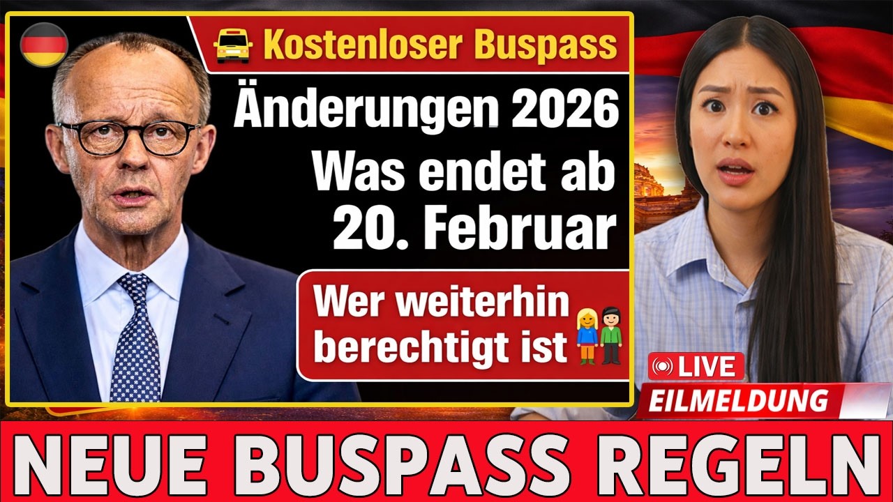 🚍 Kostenloser Buspass Änderungen 2026  Was endet ab 20. Februar  Wer weiterhin berechtigt ist