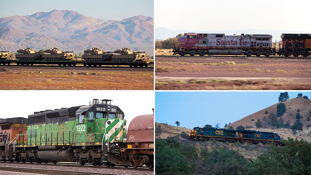 Justin Trackside - Trains on Needles/Mojave Subs in August feat. Military Train, Warbonnet, BN & CSX