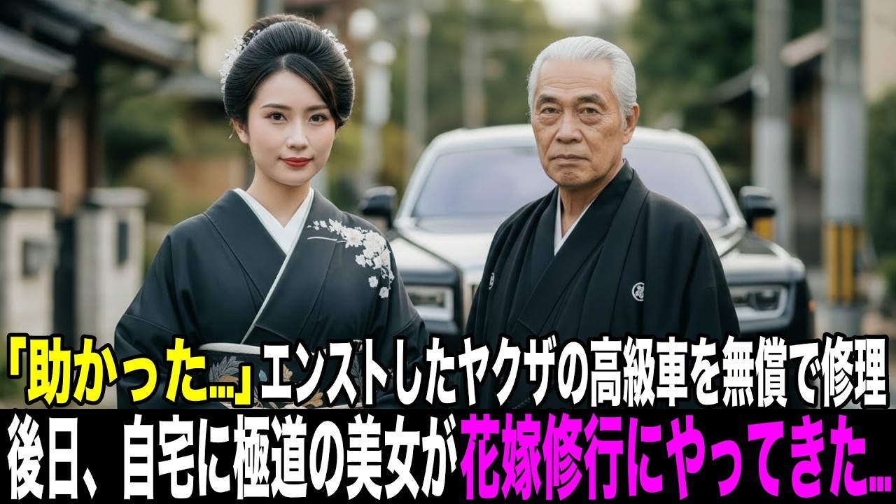 エンストしたヤクザの高級車を無償で修理、後日、自宅に極道の美女が花嫁修行にやってきた