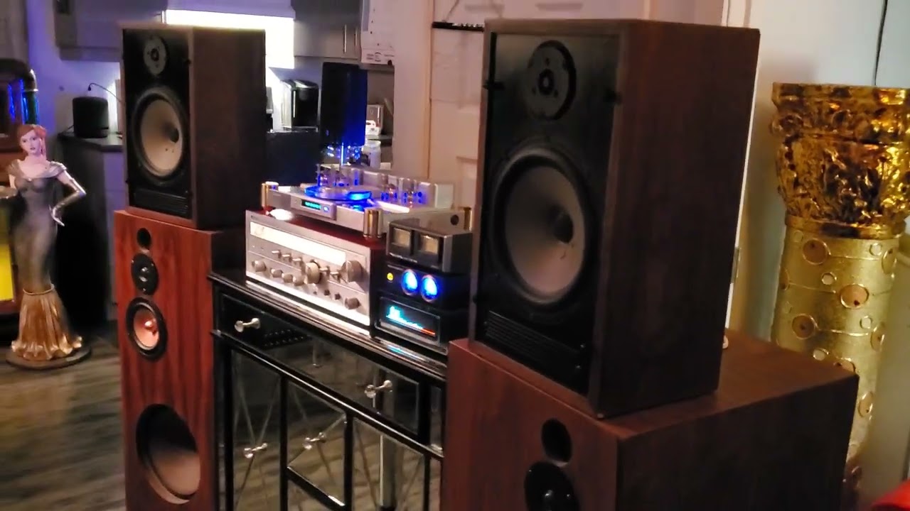 Vacum tubes cd drive beautiful dynaco A-25 speaker and bozak speaker vintage audio crazy eugene 