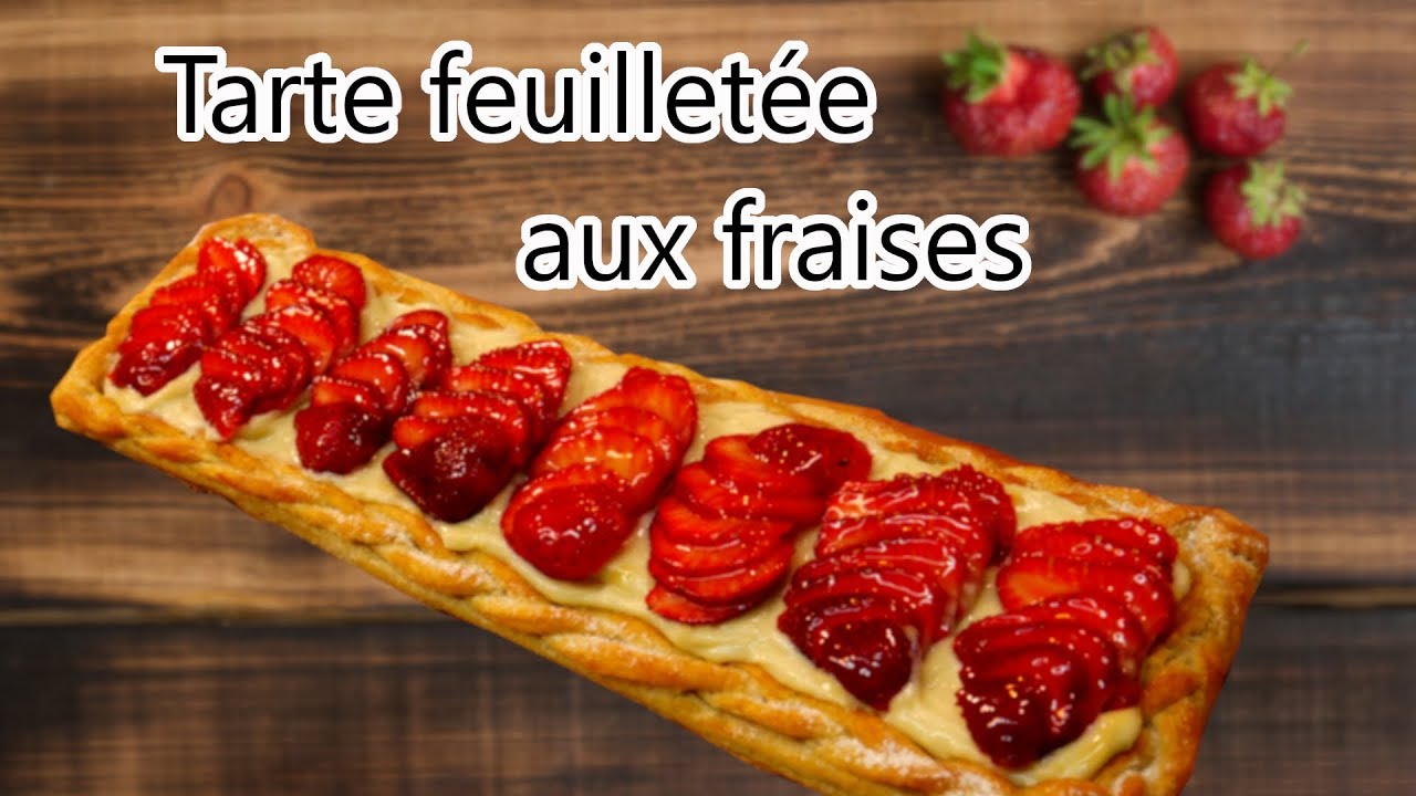 Tarte feuilletée aux fraises et crème pâtissière (English subtitles) // Strawberry puff pastry pie