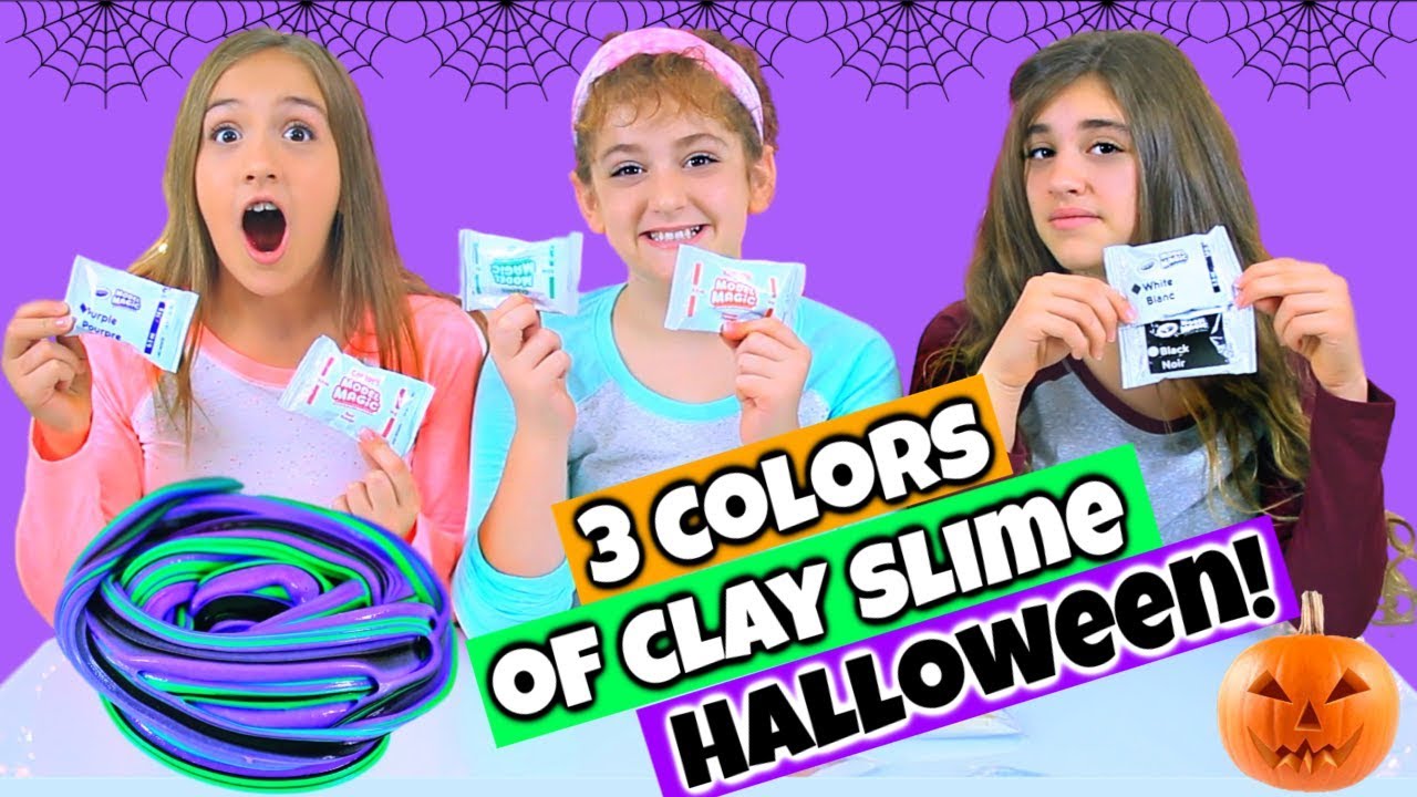 3 Colors Of Clay Slime Challenge - Halloween!