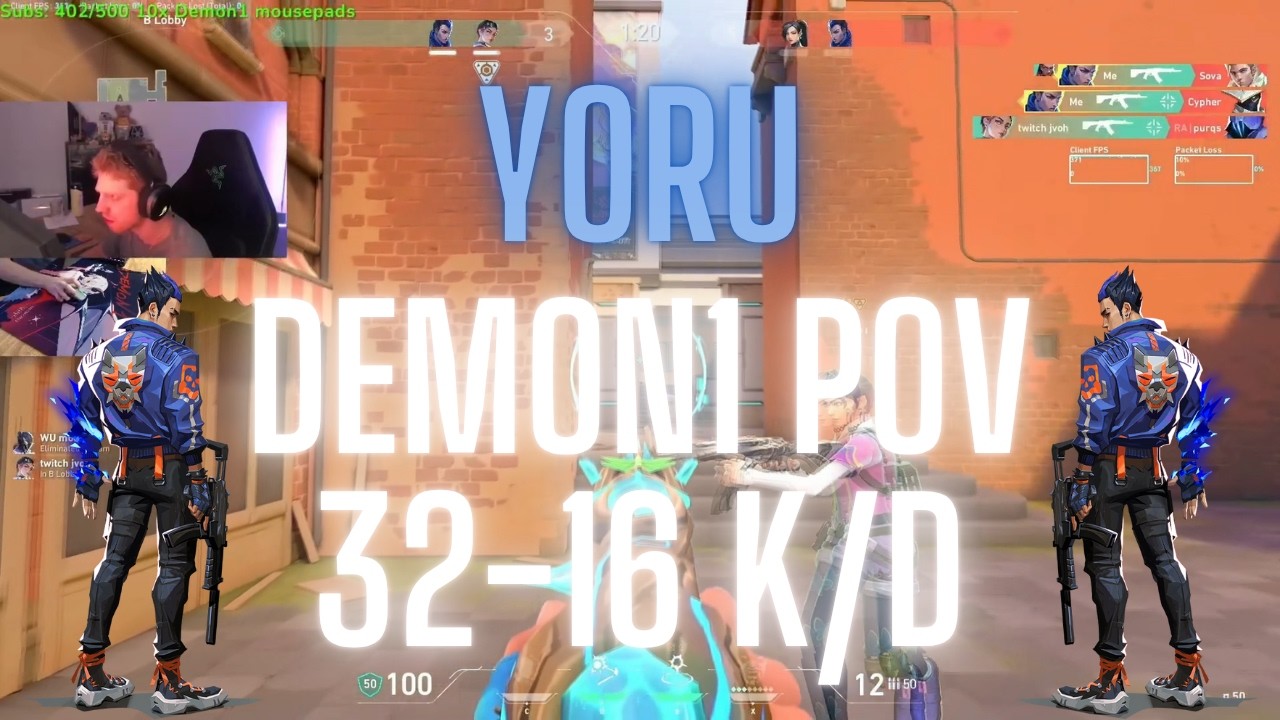 DRG Demon1 POV Yoru on Ascent 32-16 K/D (VALORANT Pro POV)
