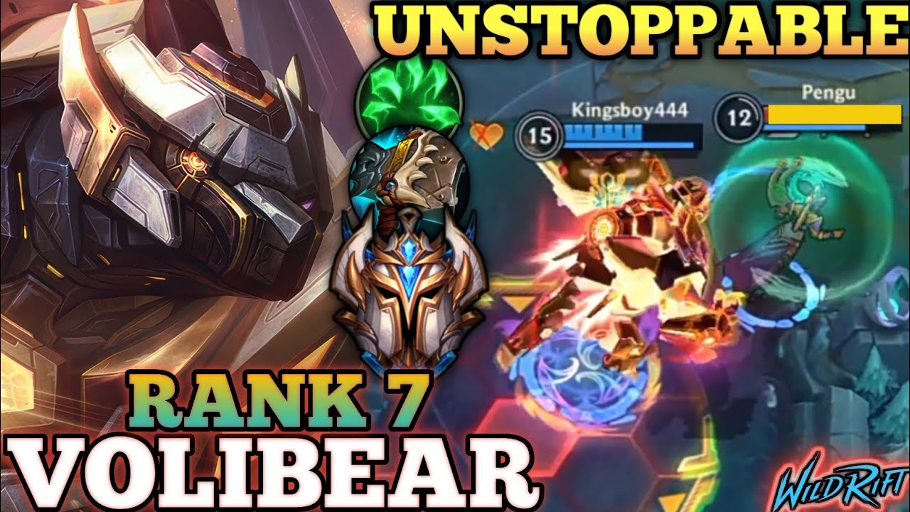 VOLIBEAR TOPLANE CARRY MVP PLAY! BEST BROKEN BUILD - TOP 7 GLOBAL VOLIBEAR BY Kingsboy444- WILD RIFT