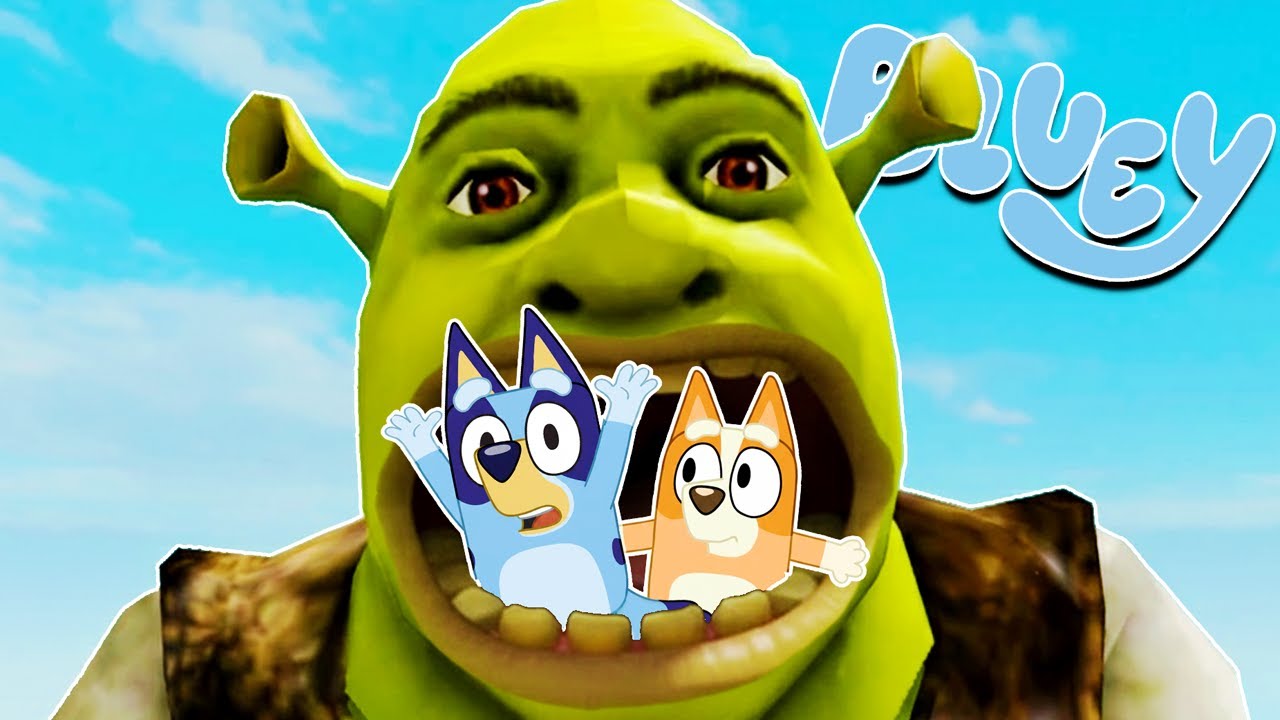 BLUEY y BINGO ENTRAN dentro de SHREK | Las Aventuras de BLUEY en ROBLOX!