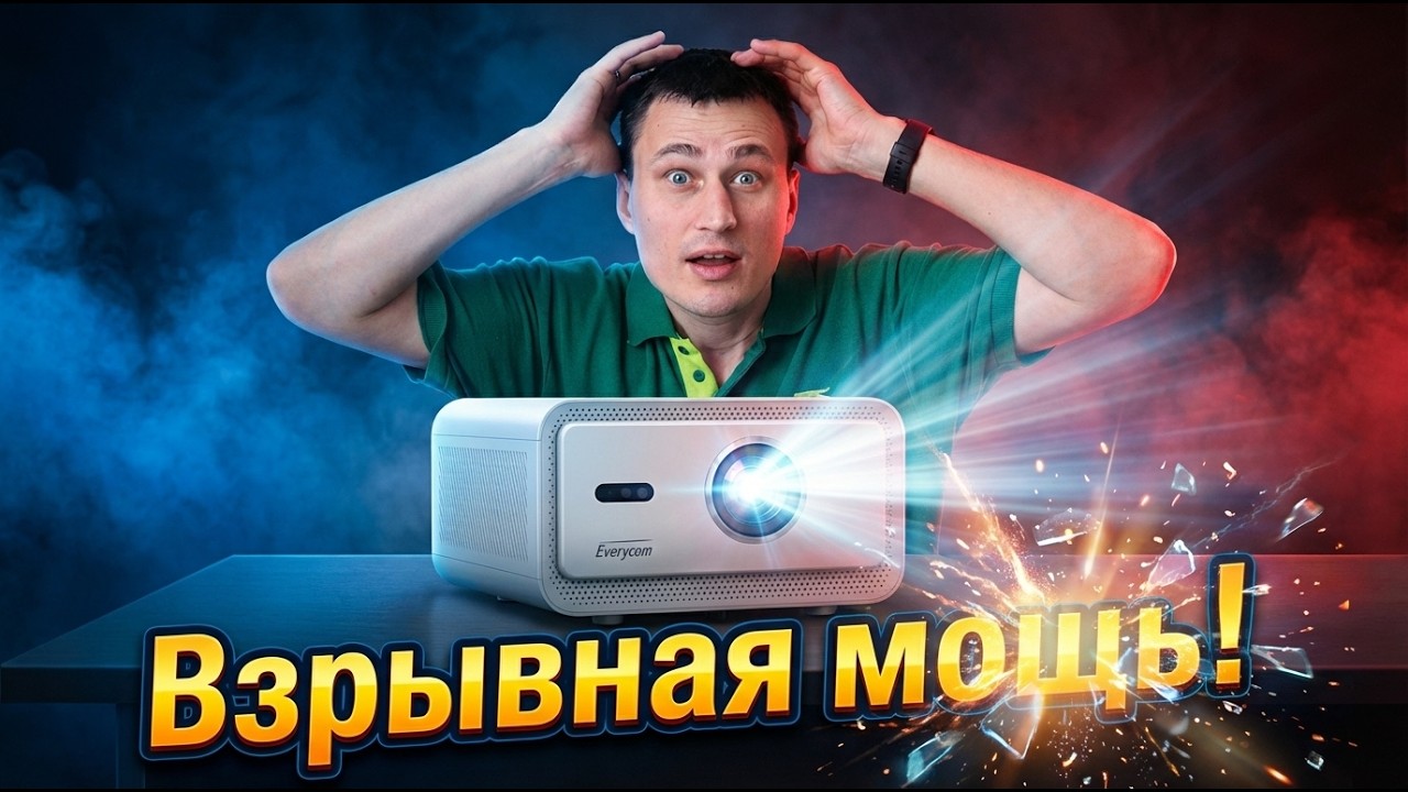 ЭЛИТНАЯ МОЩЬ! Обзор Everycom Cubelite MINI 1080P со стерео и 1500ANSI
