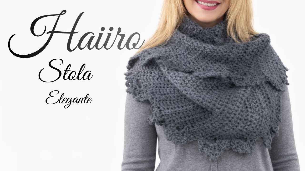 Stola Haiiro all’Uncinetto Elegante e Facile ✨ Tutorial Passo Passo