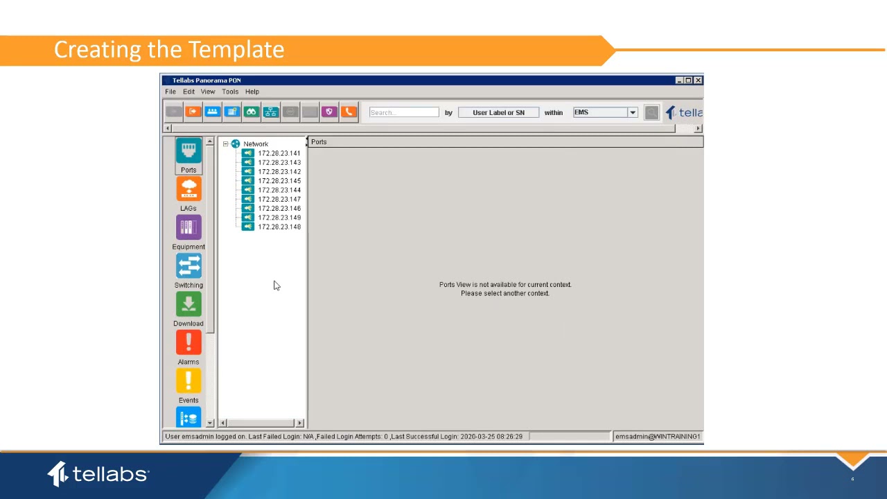 Tellabs Optical LAN Basic Skills: Creating and Using Ethernet Port Templates