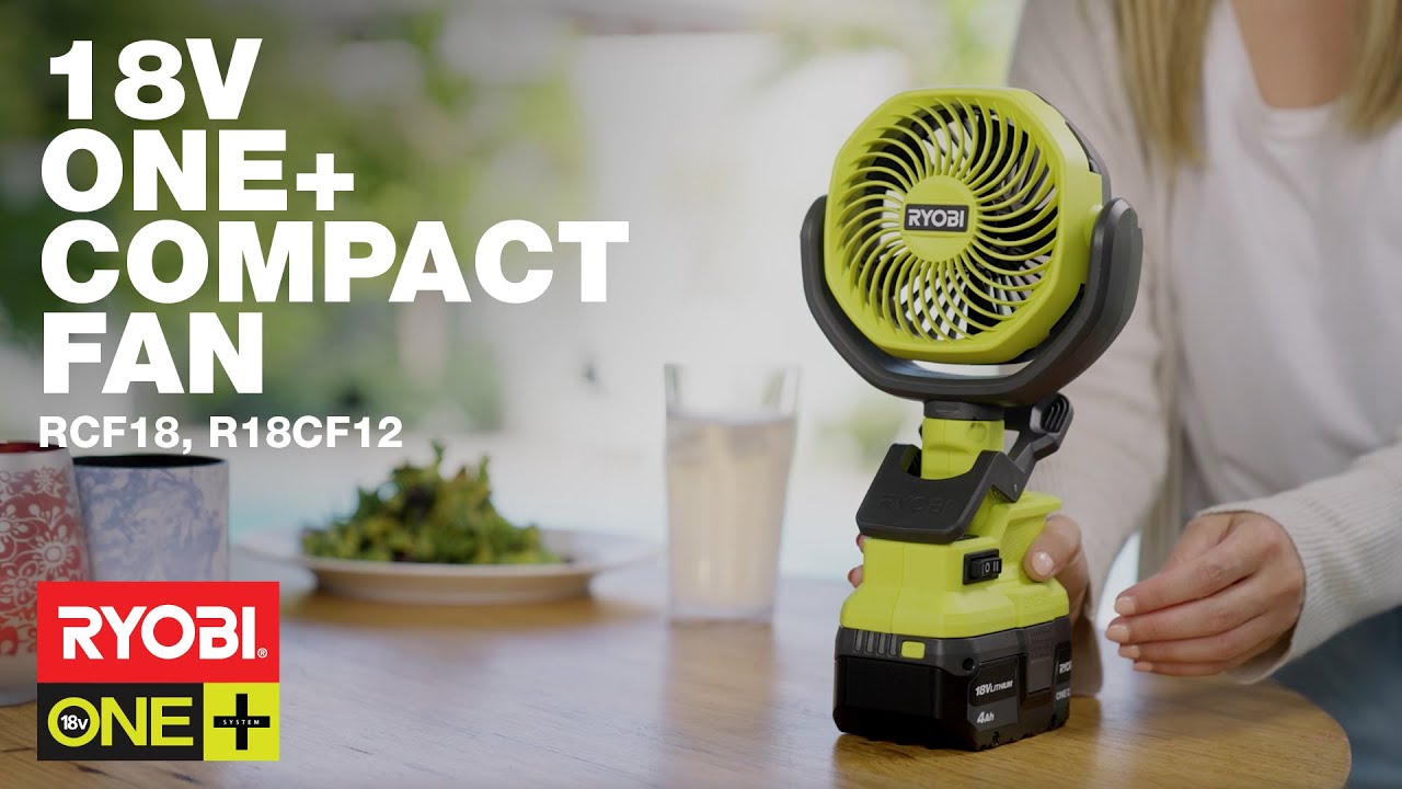 RYOBI 18V ONE+ Compact Fan (RCF18, R18CF12) in action