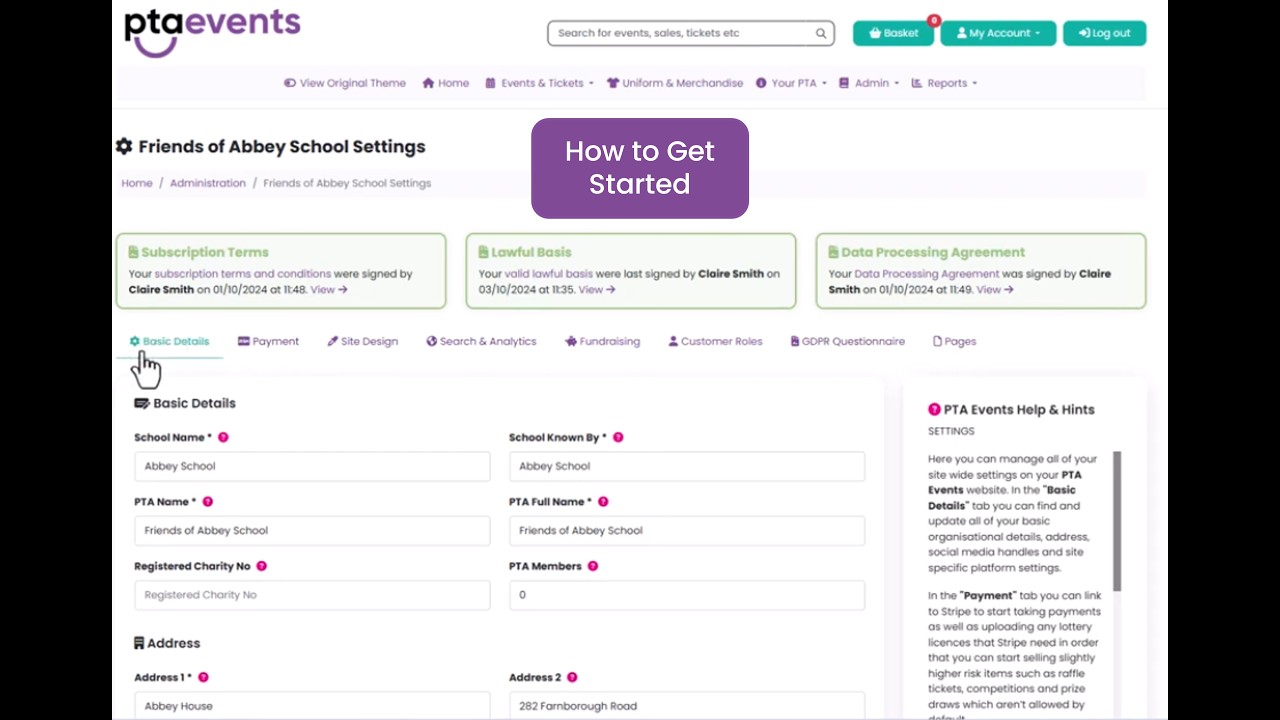 PTA Events Tutorials - How do I get started