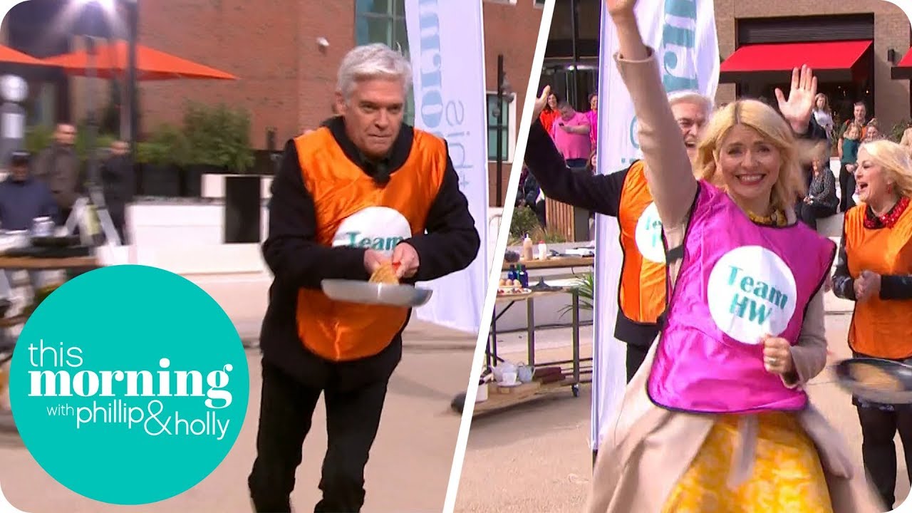 Phillip vs Holly in Pancake Flipping Challenge | This Morning