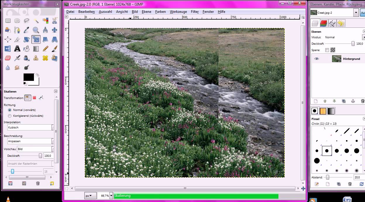 Bildinformation, Gr&ouml;&szlig;e und Aufl&ouml;sung in Gimp