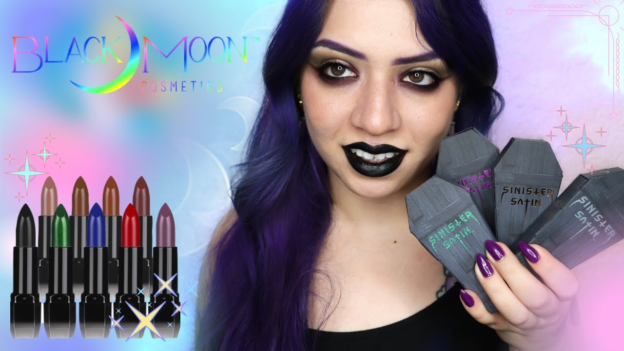 Black Moon Cosmetics SINISTER SATIN Lipsticks - Lip swatches & Review