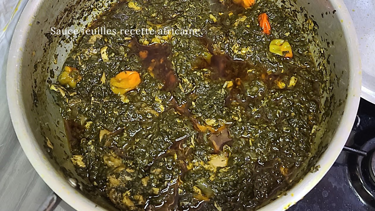 Feuilles de patate douce et poulet fermier une sauce à ne pas rater une vrai délice