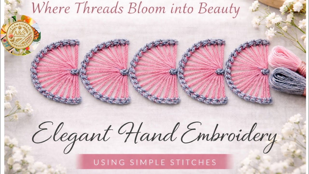 Where Threads Bloom into Beauty | Handmade Calm | Elegant Hand Embroidery Using Simple Stitches 