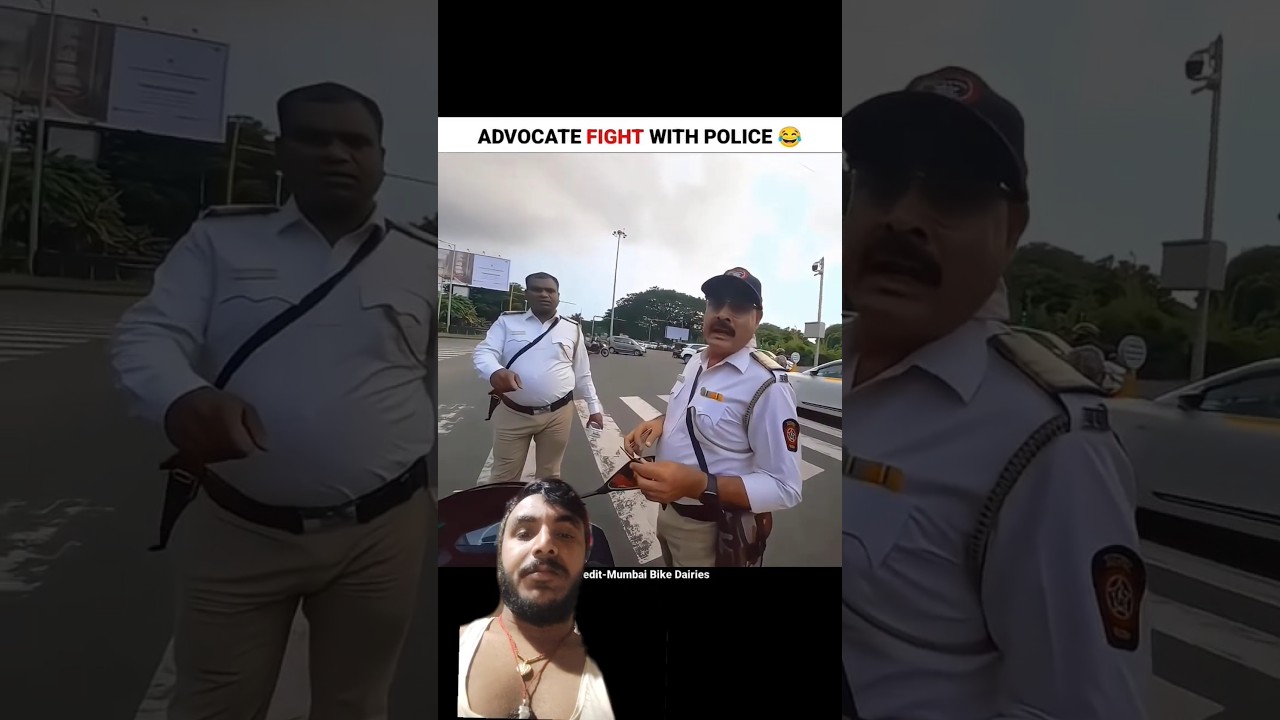 Advocate Fight With Angry Police 😰 #rider #police #viral #shorts