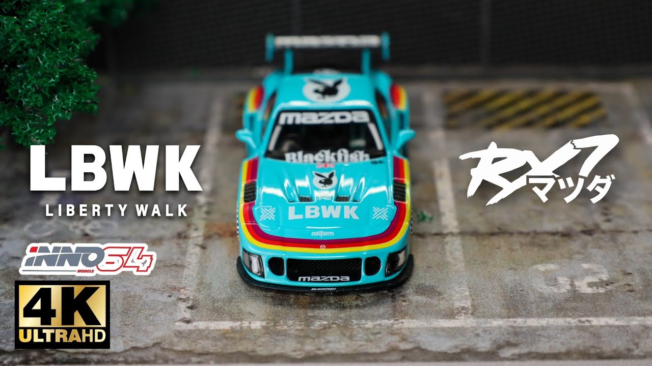 INNO64 1:64 - Mazda RX-7 (FD3S) LB-SUPER SILHOUETTE Tiffany Blue l Cinema Shot 4K Die-cast