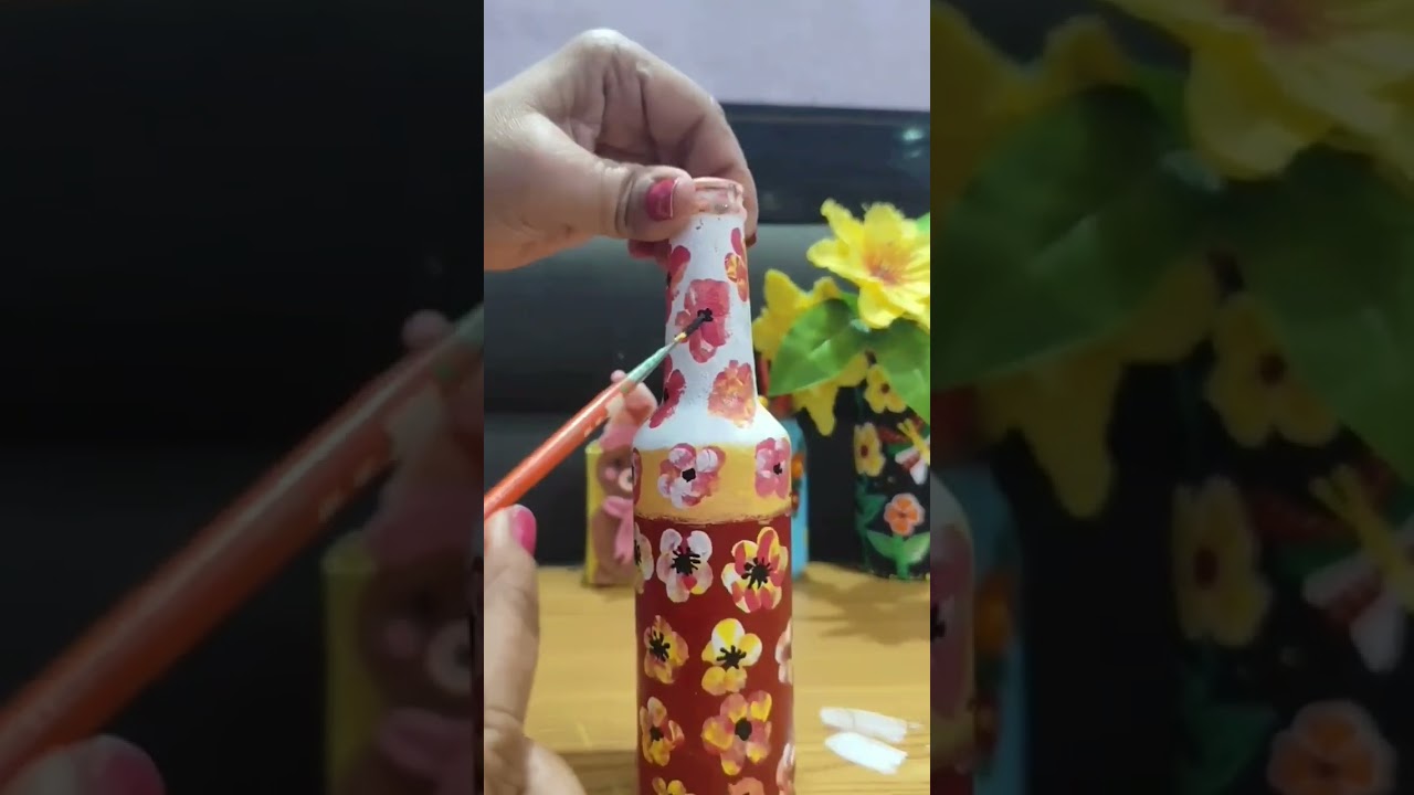 Bottle painting ideas👌💕❤👍💗💖😍🥰🤩