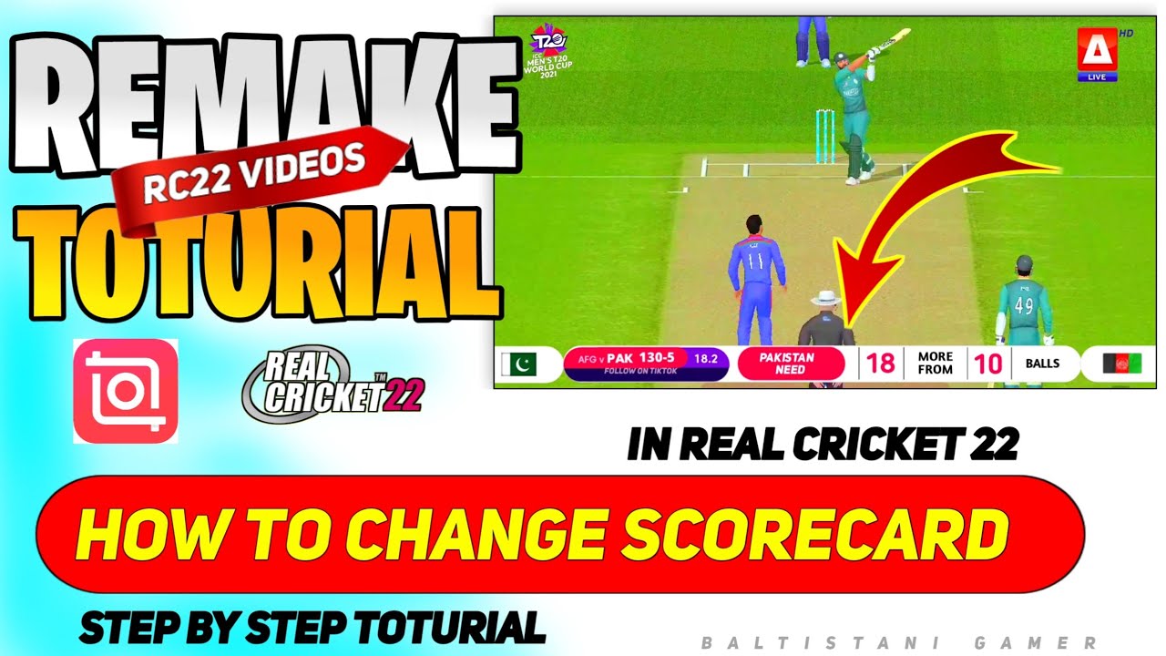 RC22 Remake Videos Toturial 👌 How to Change RC22 Score Card 🔥 👍 Real Cricket 22 Overlay toturial