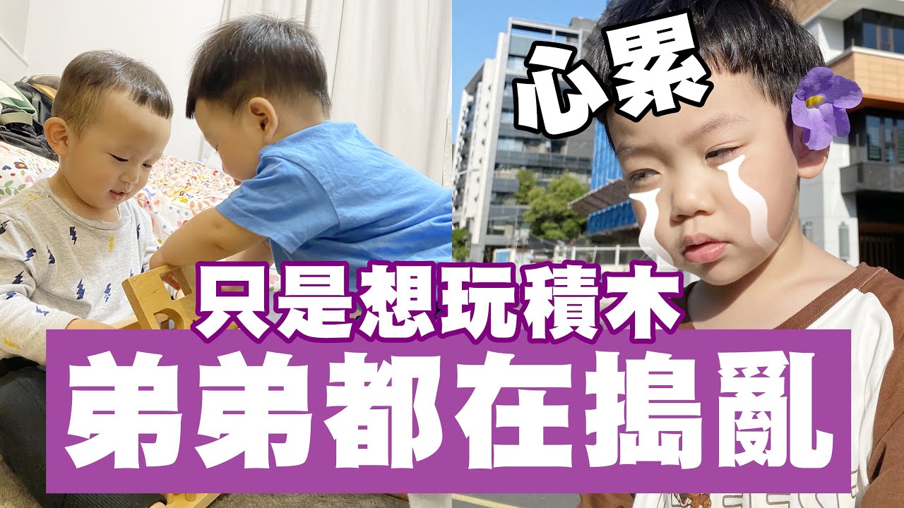 【蔡桃貴】覺得心累！只是想玩個積木，弟弟都在搗亂！(2Y8M2D)