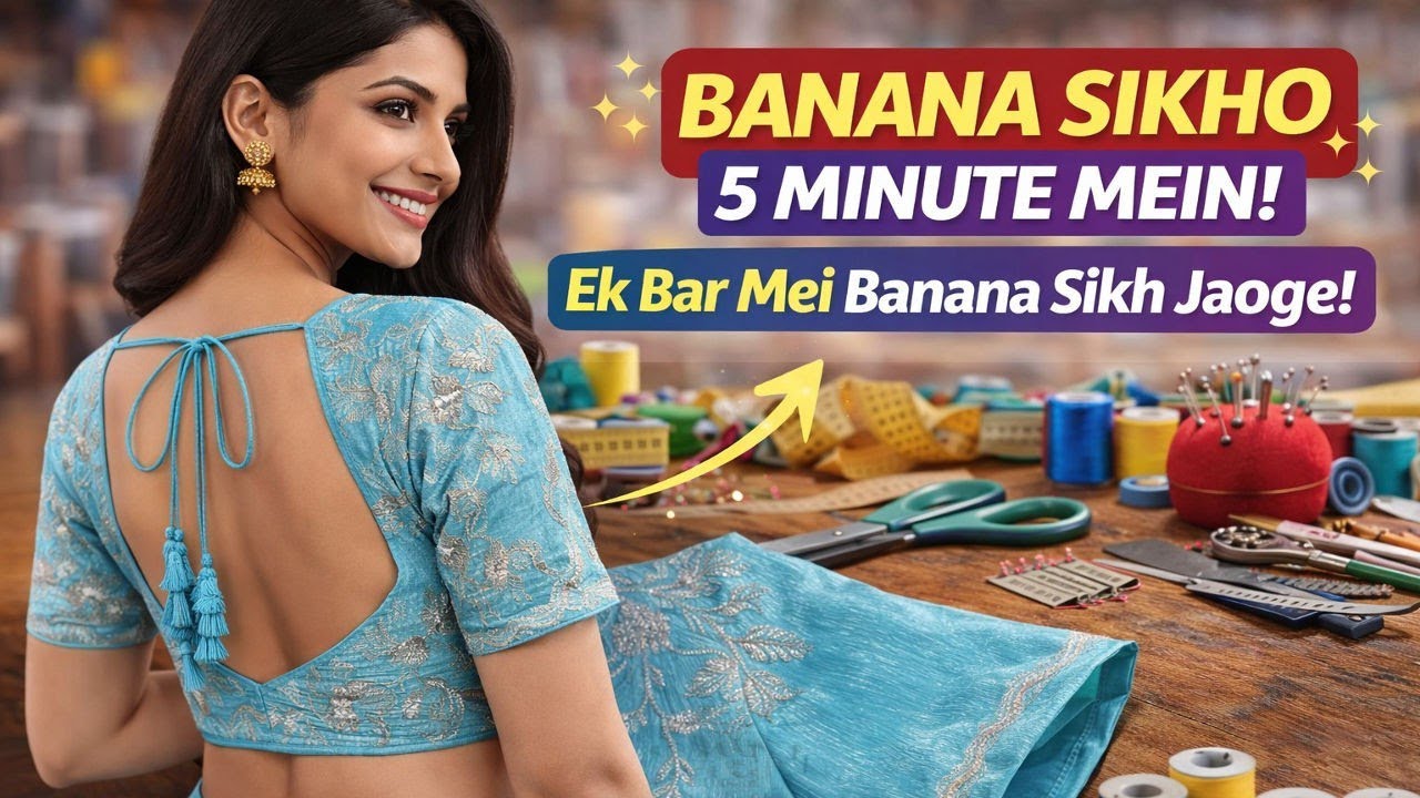 Blouse Ki बाजु लगाना सीखे | Heavy blouse ki baju online sikhe #silai #tailor #blouse