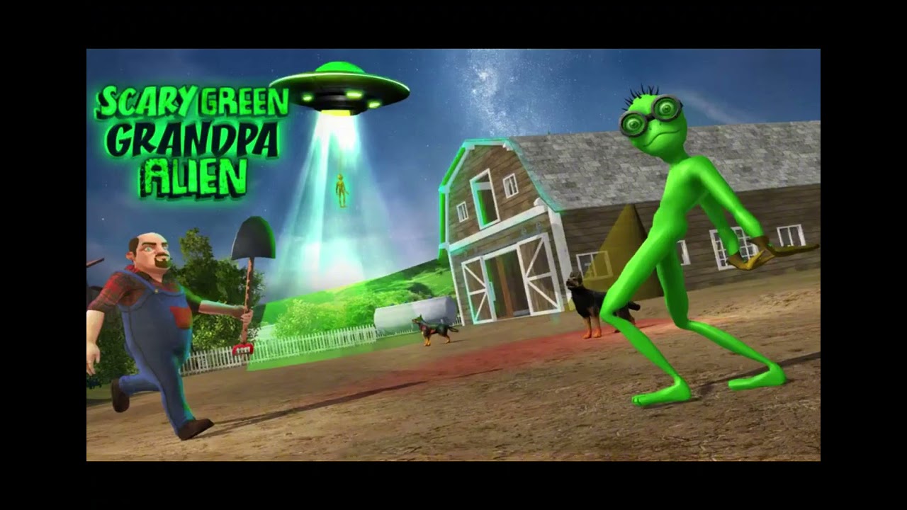 Scary Green Grandpa Alien Customize Theme