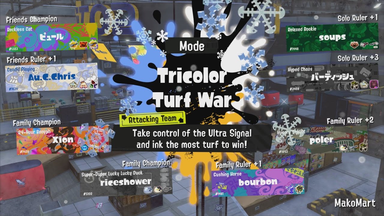 Splatoon 3 - Family VS. Friends VS. Solo (2nd Rerun) (Jan. 10th) - Tricolor Turf War Matches