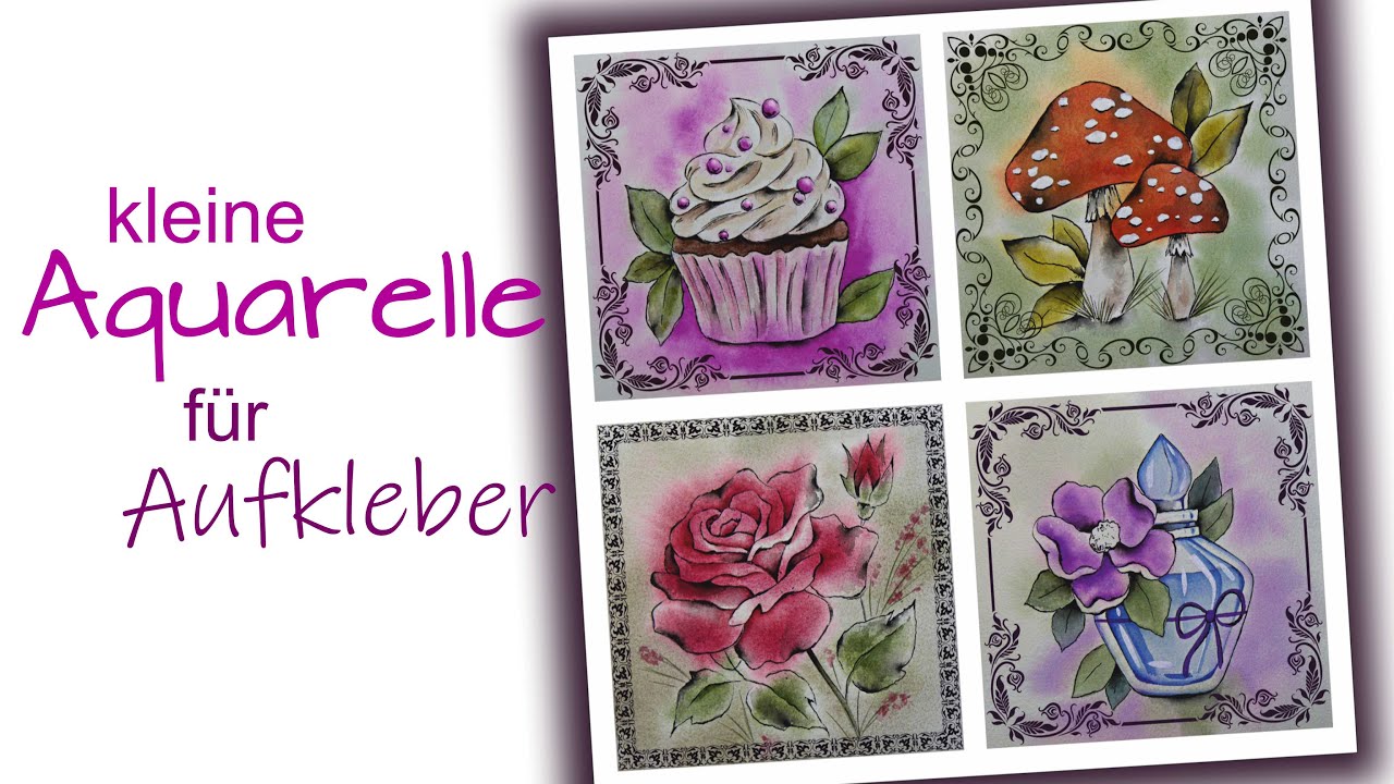 kleine, süße Aquarelle für Sticker malen + Sticker Design & Vorteile von kleinen Bildern🩷feat.Huion