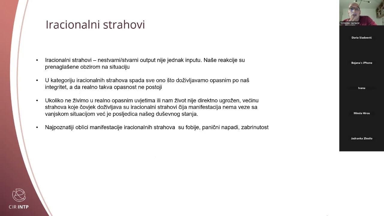 PREDAVANJE - Rad sa strahom u psihoterapiji - Tomislav Senečić, EABP, ECP, CTP, HKPT
