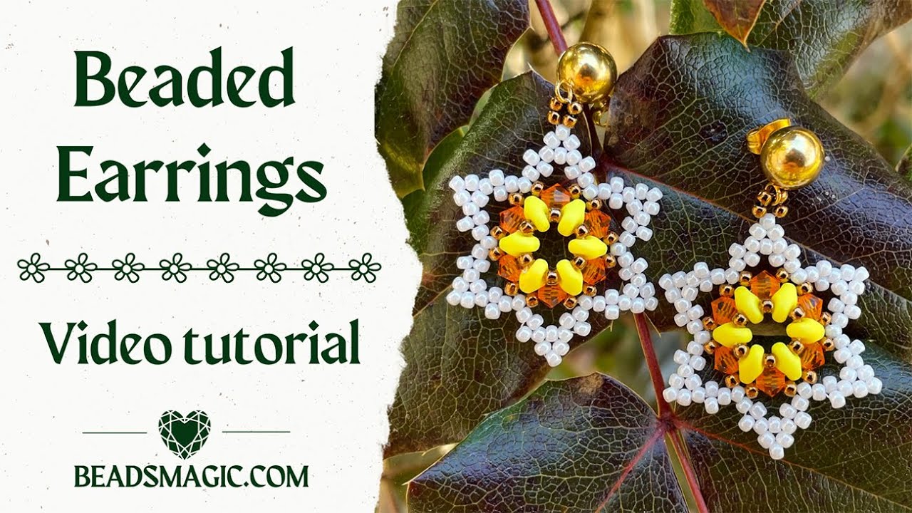Beaded earrings tutorial. DIY earrings. Tutorial for beginners. Superduo tutorial. DIY jewelry.