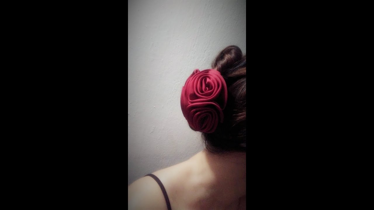 Como hacer pinzas para cabello, con flores de tela, facil.