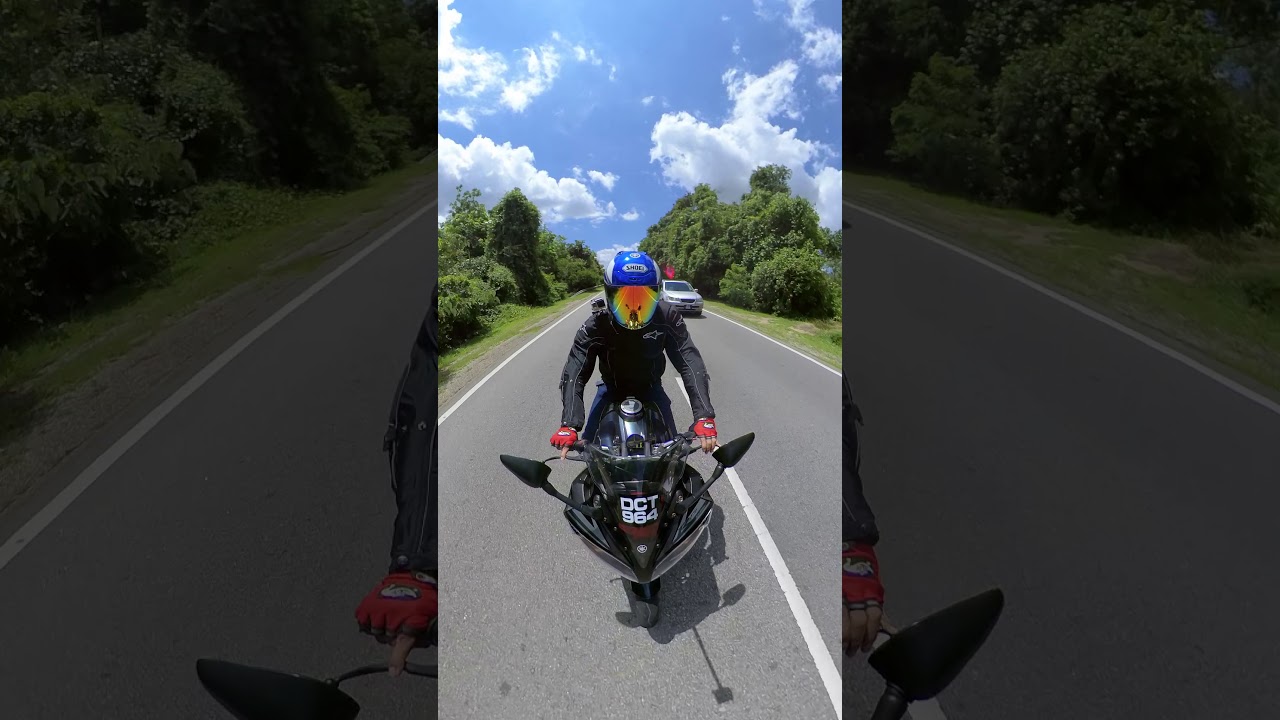 THE BEST CAMERA FOR YOUTUBE #SHORTS VIDEO | FOOTAGE SAMPLE VIDEO INSTA360 ONE R ON YAMAHA R15