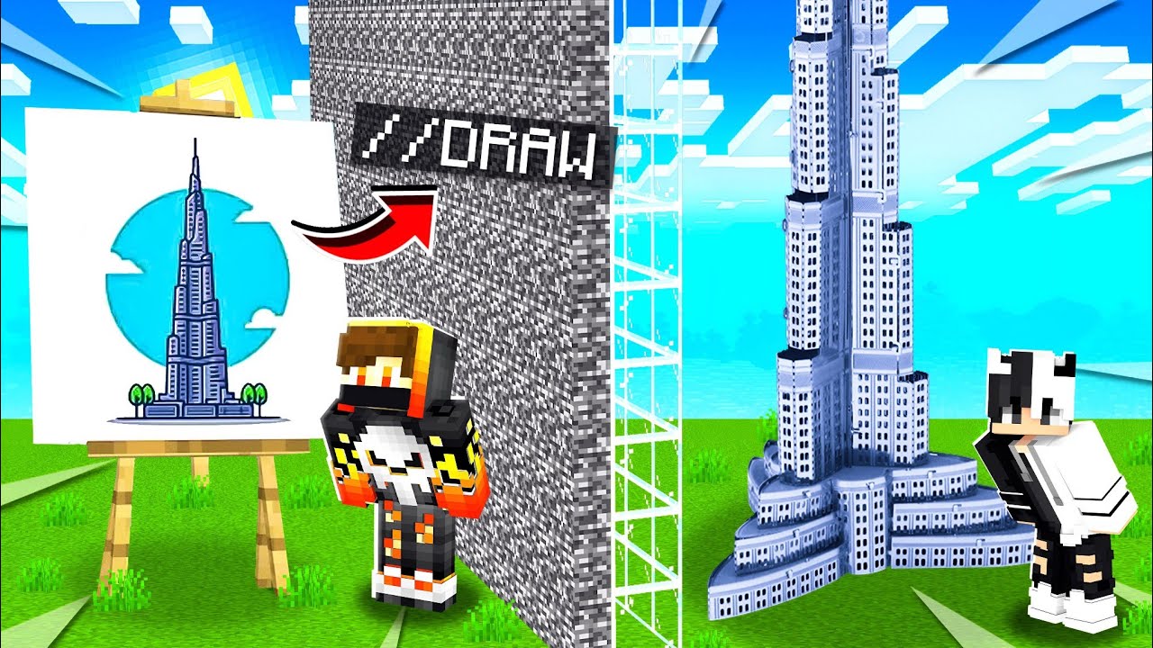 MINECRAFT NOOB VS PRO : i Cheated with DRAWING MOD ep2