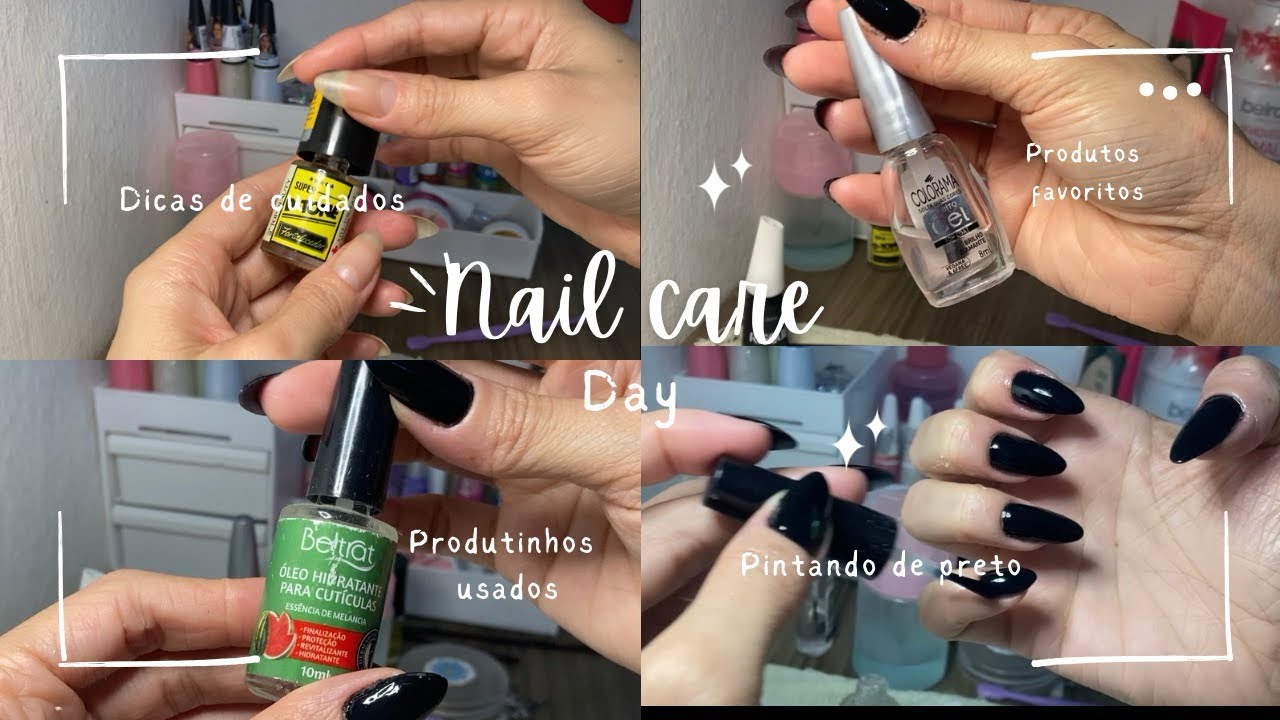 Pintando as unhas | como pintar as unhas de preto🖤 |