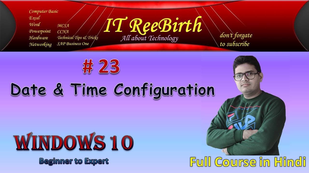 W#23 How to change date and time and Add additional clock in windows 10 Hindi Tutorial